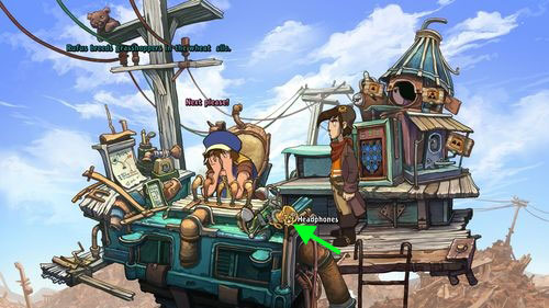 Return to the Town Hall and go to the post office - Contact Cletus - Part 1 - Kuvaq - Deponia - Game Guide and Walkthrough