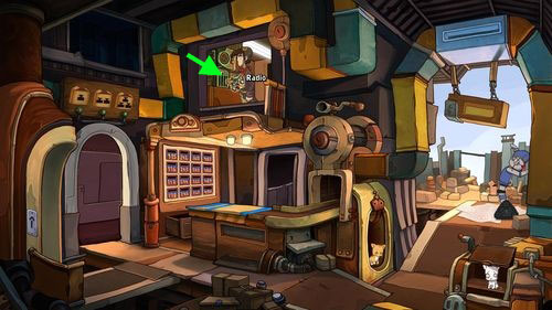 Go down and enter the Vault with Radio - Contact Cletus - Part 1 - Kuvaq - Deponia - Game Guide and Walkthrough