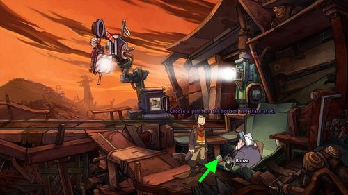 Try to get some Booze into the Empty Bottle - Doc will forbid it - Place Goal in the mine cart - Part 2 - Junk Mine - Deponia - Game Guide and Walkthrough