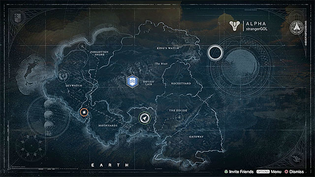 An exemplary planet map - Galaxy - Exploration - Destiny - Game Guide and Walkthrough