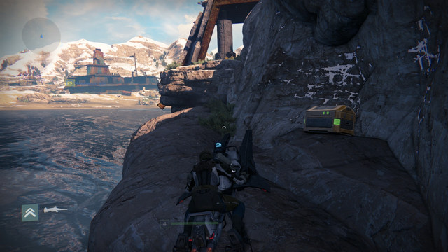 The chest from the cliff. You can locate it easier by noticing the ship from the screenshot - Earth - Gold Chests - Destiny - Game Guide and Walkthrough
