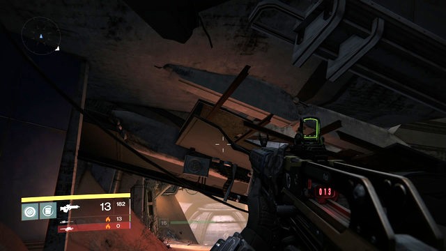 The broken ceiling in the tunnel between two areas - Mars - Gold Chests - Destiny - Game Guide and Walkthrough