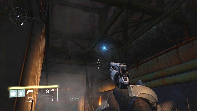 The Ghost is on a metal construction under the ceiling - Earth - Dead Ghosts - Destiny - Game Guide and Walkthrough
