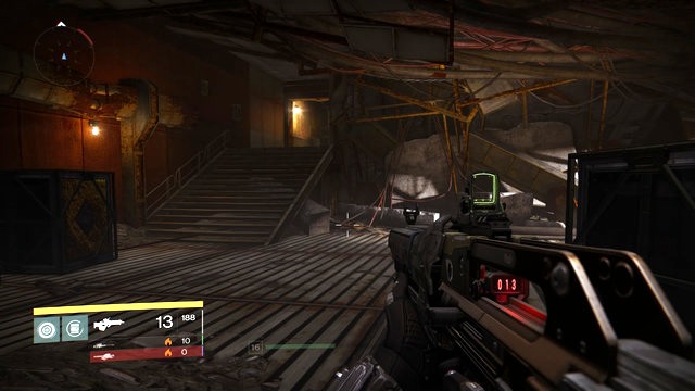 The view on the stairs underneath which is hidden the Ghost - Earth - Dead Ghosts - Destiny - Game Guide and Walkthrough