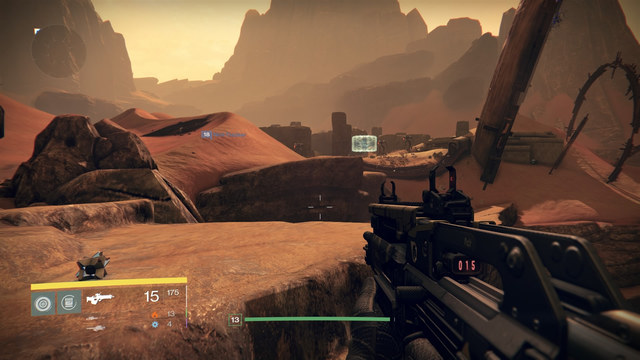 Picture of the Ghost to the left and the portal to the right. - Mars - Dead Ghosts - Destiny - Game Guide and Walkthrough