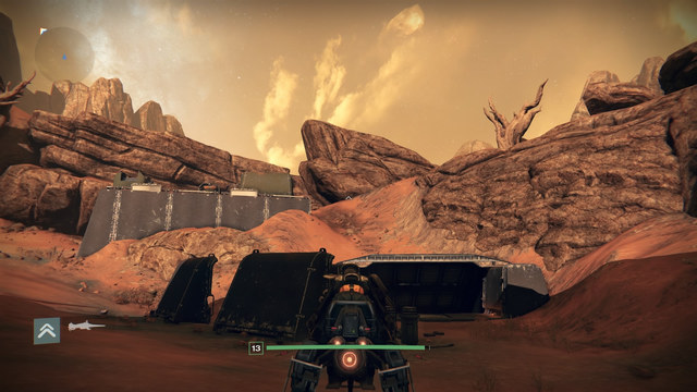 Lone tree on the hill. The Ghost lies between the roots by the rocks. - Mars - Dead Ghosts - Destiny - Game Guide and Walkthrough