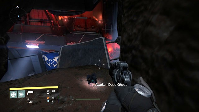 View from a higher located platform on the ghost and the wall - Mars - Dead Ghosts - Destiny - Game Guide and Walkthrough