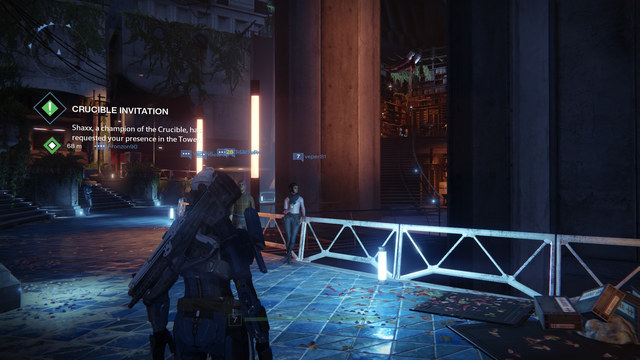 Staircase to the right, on top of which the Ghost is located. - Tower - Dead Ghosts - Destiny - Game Guide and Walkthrough