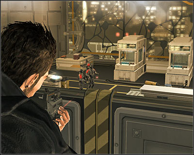 Move carefully to the railing of the upper balcony - (2) Defend the attack on the facility - Prologue - Deus Ex: Human Revolution - Game Guide and Walkthrough