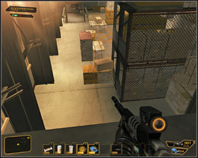 There are five enemies in the warehouse, but eliminating them quietly shouldnt be a problem - (3) Peaceful option: Getting to the elevator - Securing Sarifs Manufacturing Plant - Deus Ex: Human Revolution - Game Guide and Walkthrough