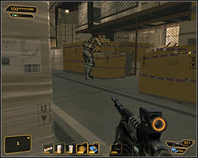 5 - (3) Peaceful option: Getting to the elevator - Securing Sarifs Manufacturing Plant - Deus Ex: Human Revolution - Game Guide and Walkthrough
