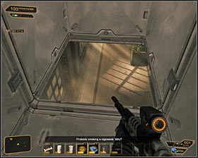 A way through air vents is not linear in this case - (3) Peaceful option: Getting to the elevator - Securing Sarifs Manufacturing Plant - Deus Ex: Human Revolution - Game Guide and Walkthrough