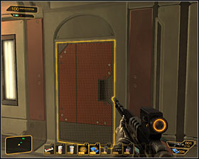 If you want to turn off the turret, go to the left by jumping #1 (press SPACE - you have to be glued to the wall) - (9) Getting to the server room - Securing Sarifs Manufacturing Plant - Deus Ex: Human Revolution - Game Guide and Walkthrough