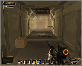 Start with examining terrorists corpse and exploring a room in order to find combat rifle ammo and sniper rifle ammo - (1) Crossing the administration building - Neutralize the Terrorist Leader - Deus Ex: Human Revolution - Game Guide and Walkthrough
