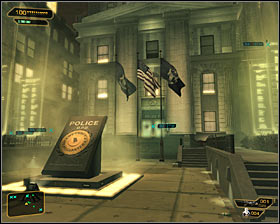 Once outside take a look at the map of this are - press M key or just find any information point - (1) Getting to the police station - Investigating the Suicide Terrorist - Deus Ex: Human Revolution - Game Guide and Walkthrough