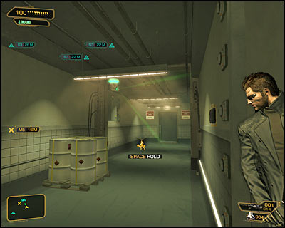 This is not the end of your problems - there is another security camera around a corner - (3) Getting to the morgue - Investigating the Suicide Terrorist - Deus Ex: Human Revolution - Game Guide and Walkthrough