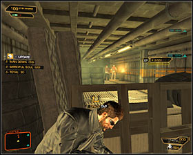 As you probably noticed, there are three opponents located behind the barricade #1 - (1) Peaceful option: Reaching the antenna - Stopping the Transmission - Deus Ex: Human Revolution - Game Guide and Walkthrough