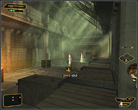Once inside, eliminate first opponent, who patrols corridor nearby #1 - (1) Aggressive option: Reaching the antenna - Stopping the Transmission - Deus Ex: Human Revolution - Game Guide and Walkthrough