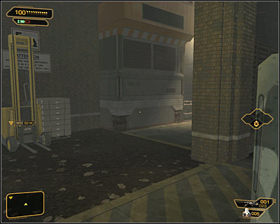 A last, third option is to use a passage located in northeastern part of the square (screen above) - (1) Getting near the main building - Following the Clues in Highland Park - Deus Ex: Human Revolution - Game Guide and Walkthrough