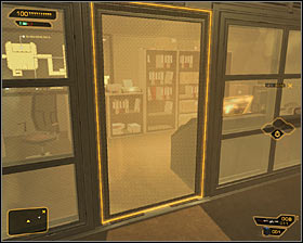 You can now stay on this level or use a ladder and go to the lower level, dealing with a guard there #1 - (3) Peaceful option: Crossing by first part of the camp - Following the Clues in Highland Park - Deus Ex: Human Revolution - Game Guide and Walkthrough