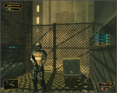 If you have an augmentation which improves jumping (Jump Enhancement), look around and find the interactive crate - Motherly Ties (steps 1-3) - Side quests - Deus Ex: Human Revolution - Game Guide and Walkthrough