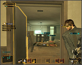 Move towards an entrance to the apartment and wait for an opponent with arm implants - Cloak & Daggers (steps 4-7) - Side quests - Deus Ex: Human Revolution - Game Guide and Walkthrough