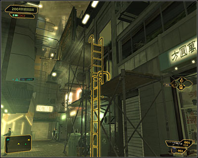The third option is to reach the entrance on the roof of the building - (3) Peaceful solution: Entering the Hengsha Court Gardens building - Hunting the Hacker - Deus Ex: Human Revolution - Game Guide and Walkthrough