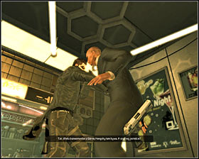 You don't have to spend any money on the card, because you may as well attack the bouncer - (6) Getting inside the Hive nightclub - Hunting the Hacker - Deus Ex: Human Revolution - Game Guide and Walkthrough