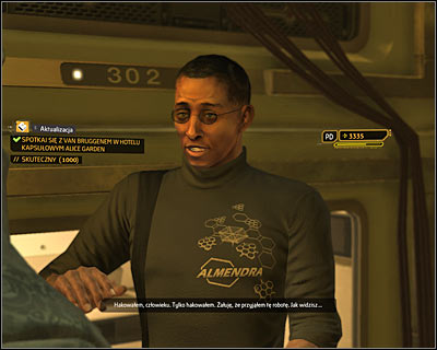 Interacting with the pod will trigger a conversation with the hacker during which you'll learn that van Bruggen was initially hired by Zhao Yun Ru - (8) Finding van Bruggen - Hunting the Hacker - Deus Ex: Human Revolution - Game Guide and Walkthrough