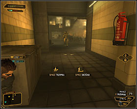 Your main objective should be to reach the bottom level of the hotel, because this will allow you to leave this area - (10) Peaceful solution: Leaving the main are of the hotel - Hunting the Hacker - Deus Ex: Human Revolution - Game Guide and Walkthrough
