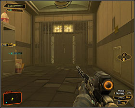 1 - (11) Travelling through the locker room area - Hunting the Hacker - Deus Ex: Human Revolution - Game Guide and Walkthrough
