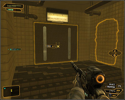 Both passageways mentioned above will allow you to get past the room with electricity and continue your journey through the hotel - (11) Travelling through the locker room area - Hunting the Hacker - Deus Ex: Human Revolution - Game Guide and Walkthrough