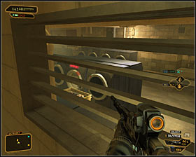 Notice that taking down the wall has unlocked a secret corridor which runs parallel to the laundry room - (12) Travelling through the laundry room area - Hunting the Hacker - Deus Ex: Human Revolution - Game Guide and Walkthrough