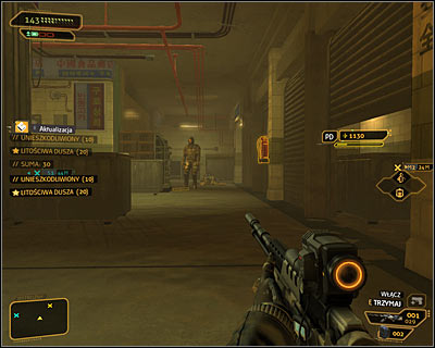 If you want to kill the last two guards, then your best move would be to start shooting at them when they'll both turn around (screen above) - (13) Leaving the Alice Garden Pods hotel - Hunting the Hacker - Deus Ex: Human Revolution - Game Guide and Walkthrough
