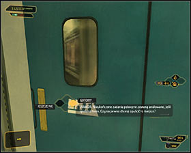 Open the door, use the stairs #1 and wait for a shuttle to show up on the station #2 - (14) Using the shuttle - Hunting the Hacker - Deus Ex: Human Revolution - Game Guide and Walkthrough