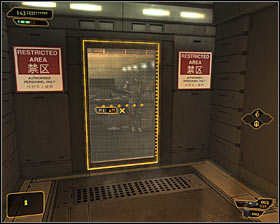 If you've ignored cries for help from a TYM employee, then you'll have to go north and then turn east #1 and south - (3) Reaching the cryo-sterilization room - Searching for Proof - Deus Ex: Human Revolution - Game Guide and Walkthrough
