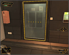 Your current objective is to reach an elevator located past the cryo-sterilization room - (4) Aggressive solution: Travelling through the cryo-sterilization room - Searching for Proof - Deus Ex: Human Revolution - Game Guide and Walkthrough