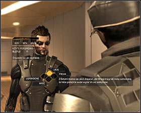 An attempt to approach the main entrance to the Data Core Server Room #1 will result in triggering a conversation with one of the guards - (8) Peaceful solution: Reaching the Data Core - Searching for Proof - Deus Ex: Human Revolution - Game Guide and Walkthrough