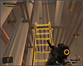 A less obvious choice after getting to the southern storage room is to destroy a breakable wall #1, however this of course requires a Punch Through Wall augmentation - (8) Peaceful solution: Reaching the Data Core - Searching for Proof - Deus Ex: Human Revolution - Game Guide and Walkthrough