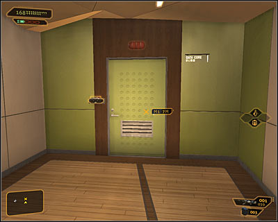 Your current objective is to reach the room filled with laser traps and the easiest way to do that is to find a green door behind the security room (screen above) - (8) Aggressive solution: Reaching the Data Core - Searching for Proof - Deus Ex: Human Revolution - Game Guide and Walkthrough