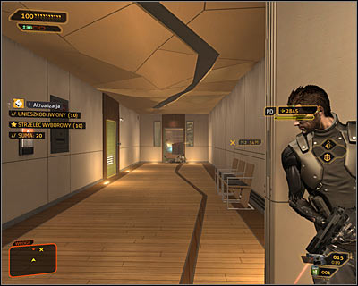 If you intentionally raised an alarm, then you should quickly take cover behind one of the nearby walls - (1) Aggressive solution: Going through the offices - Entering the Dragon's Lair - Deus Ex: Human Revolution - Game Guide and Walkthrough