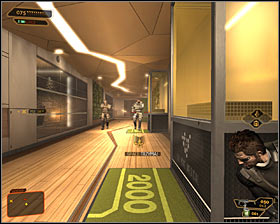 The northern corridor is probably patrolled by several enemies, including an elite soldier named Kahn - (1) Aggressive solution: Going through the offices - Entering the Dragon's Lair - Deus Ex: Human Revolution - Game Guide and Walkthrough