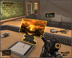 Enter the new room carefully and then head north, stopping directly under the security camera #1 - (2) Reaching the elevator - Entering the Dragon's Lair - Deus Ex: Human Revolution - Game Guide and Walkthrough