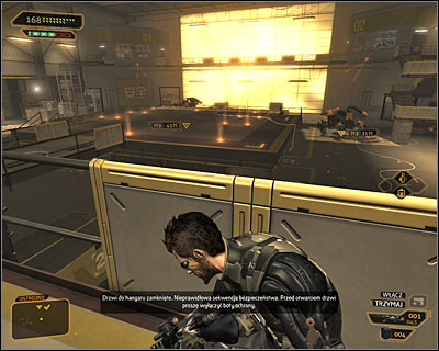 Start off by heading west, finding a newspaper and opening lockers along the way - (5) Peaceful solution: Opening the hangar door - Entering the Dragon's Lair - Deus Ex: Human Revolution - Game Guide and Walkthrough