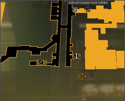 Map legend: 1 - Stairs leading to an alley where Ning is being held - Rotten Business (steps 1-3) - Side quests - Deus Ex: Human Revolution - Game Guide and Walkthrough