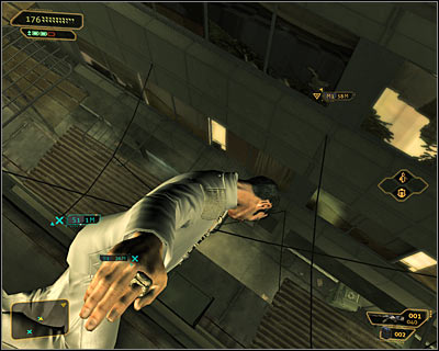 Carefully approach the ledge and correctly place Chan's body so it'll start hovering (screen above) - Rotten Business (steps 4-8) - Side quests - Deus Ex: Human Revolution - Game Guide and Walkthrough