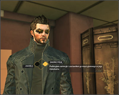 It doesn't matter whether you've staged Chan's suicide or framed him with the drugs, because in both cases you'll have to return to Mei Suen - Rotten Business (steps 4-8) - Side quests - Deus Ex: Human Revolution - Game Guide and Walkthrough