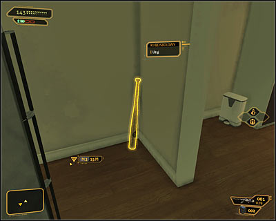 The last object you'll need to examine is a baseball bat and it can be found near the main door to the apartment (screen above) - Shanghai Justice (steps 4-8) - Side quests - Deus Ex: Human Revolution - Game Guide and Walkthrough