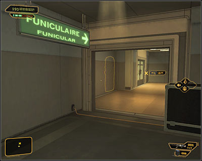 Irrespectively of the decisions made thus far, you should eventually reach the staircase at the back of the TV studio (screen above) - (3) Aggressive solution: Reaching the staircase at the back of the studio - Confronting Eliza Cassan - Deus Ex: Human Revolution - Game Guide and Walkthrough