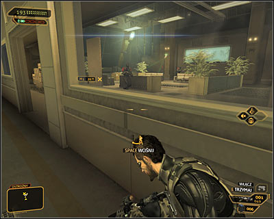 If you don't to or can't safely hack into the terminal, you will have to draw the enemies away from the security room - (4) Peaceful solution: Reaching the funicular - Confronting Eliza Cassan - Deus Ex: Human Revolution - Game Guide and Walkthrough